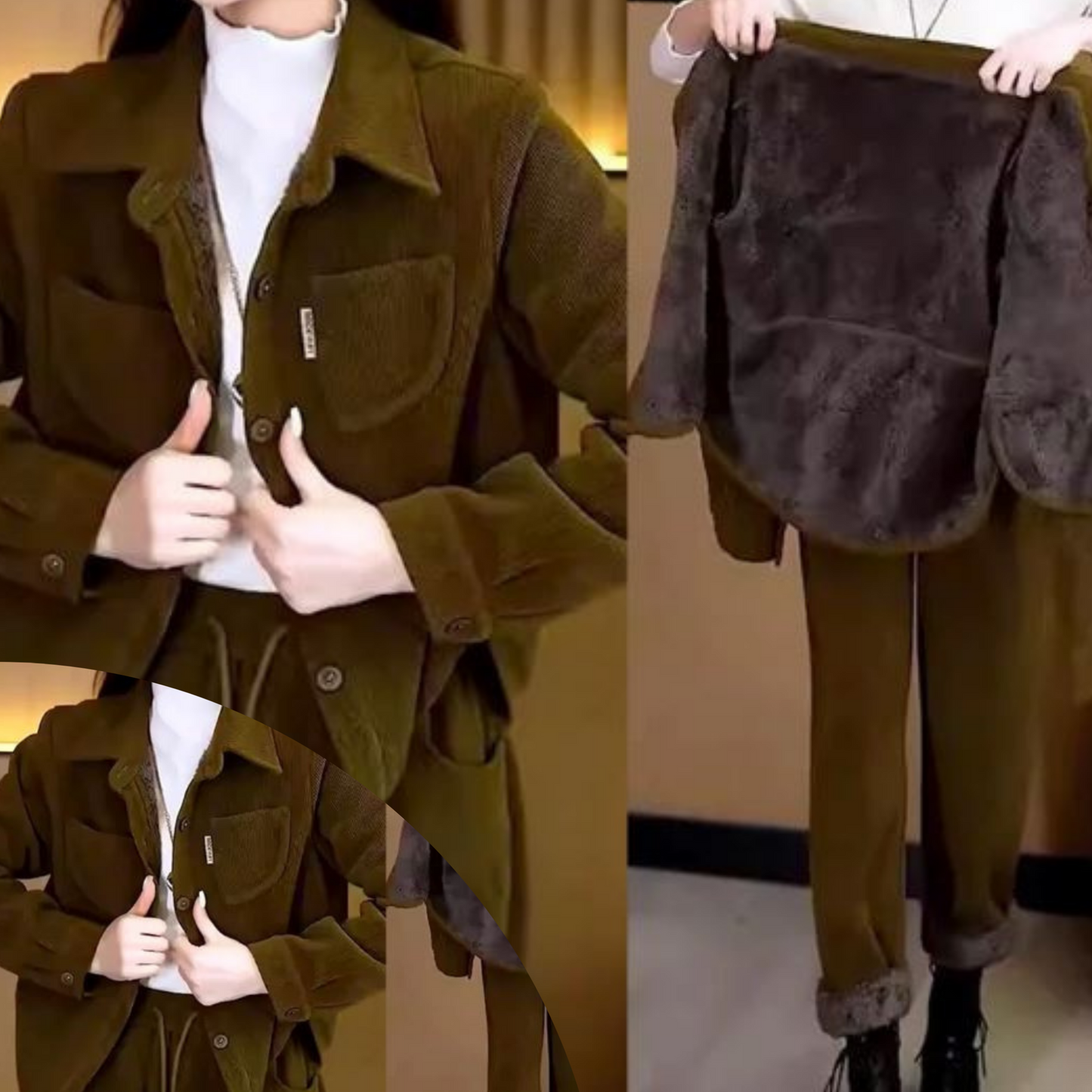 Cassi - Giacca e pantaloni vintage invernali da donna